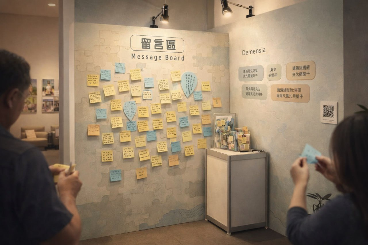 留言區與回憶牆,貼滿觀眾寫下的便利貼